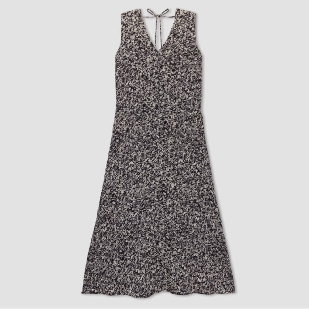 Everlane Black and White Textured Midi Dress